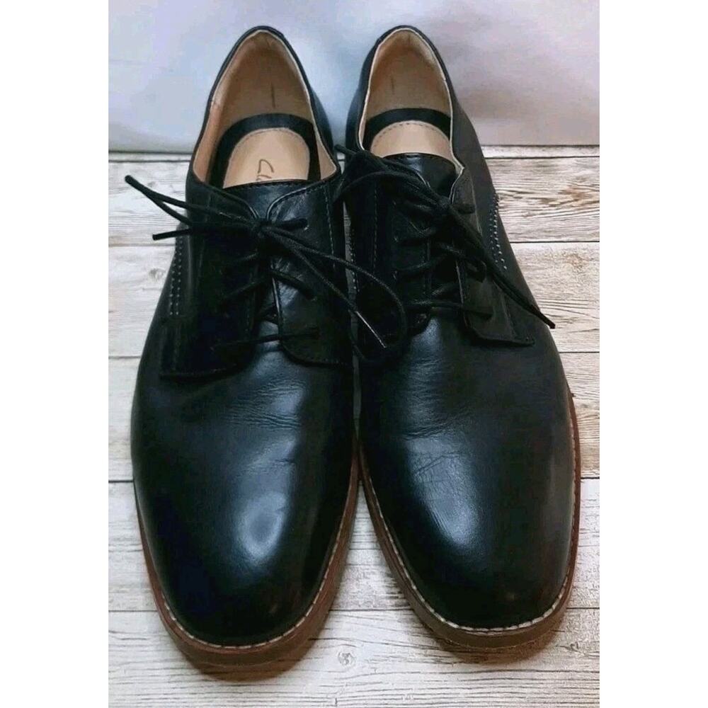 Clarks Ellis Scarlett Black Derbys Women's Size 7.5 Used